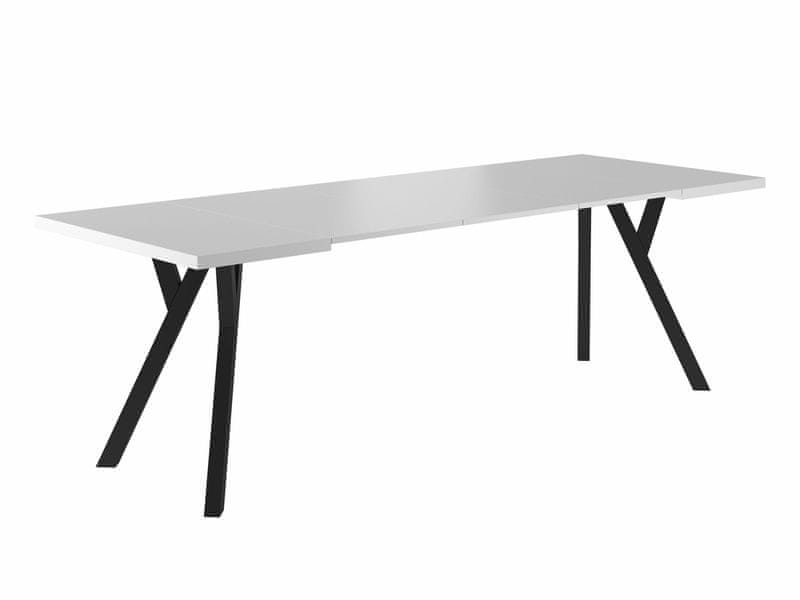 Veneti Rozkladací jedálenský stôl TATE - 90x90, matný biely / čierny